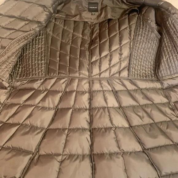 Lane Bryant Metallic Olive Green Puffer Jacket - like new size 18/20 - Picture 6 of 10